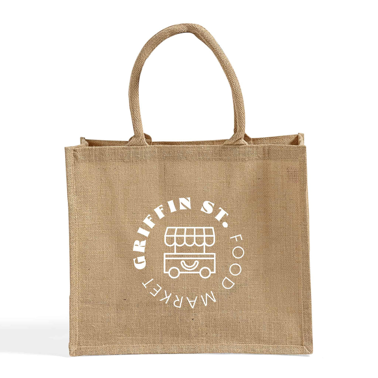 Large Burlap Shopping Tote Bags - Customized Logo Jute Tote Bags - TJ889