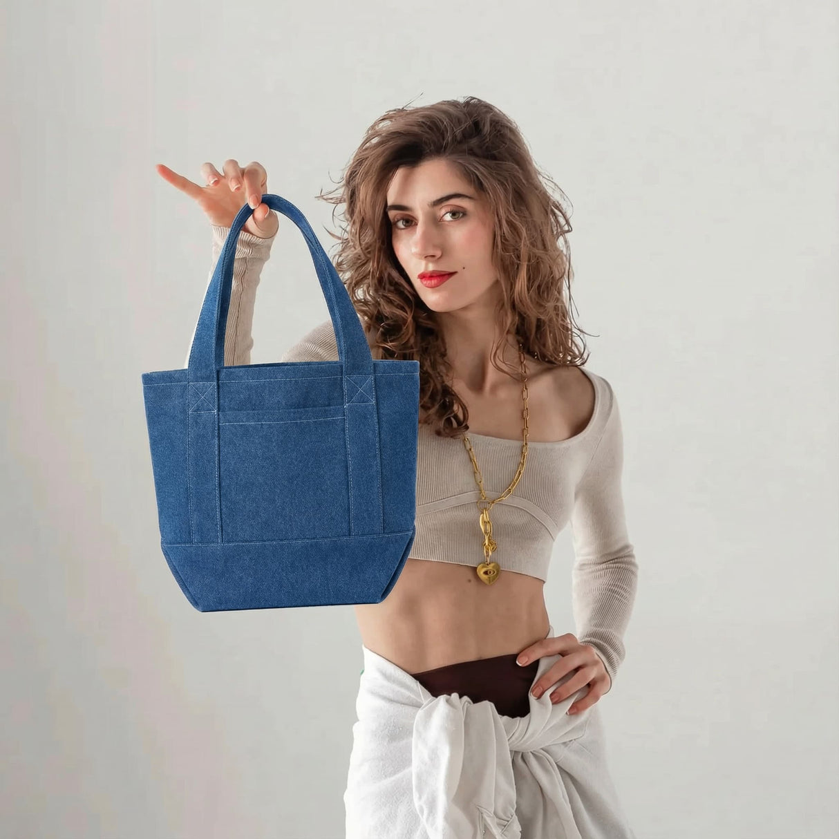 12 ct Mini Iconic Denim Bag - DE237 - By Dozen