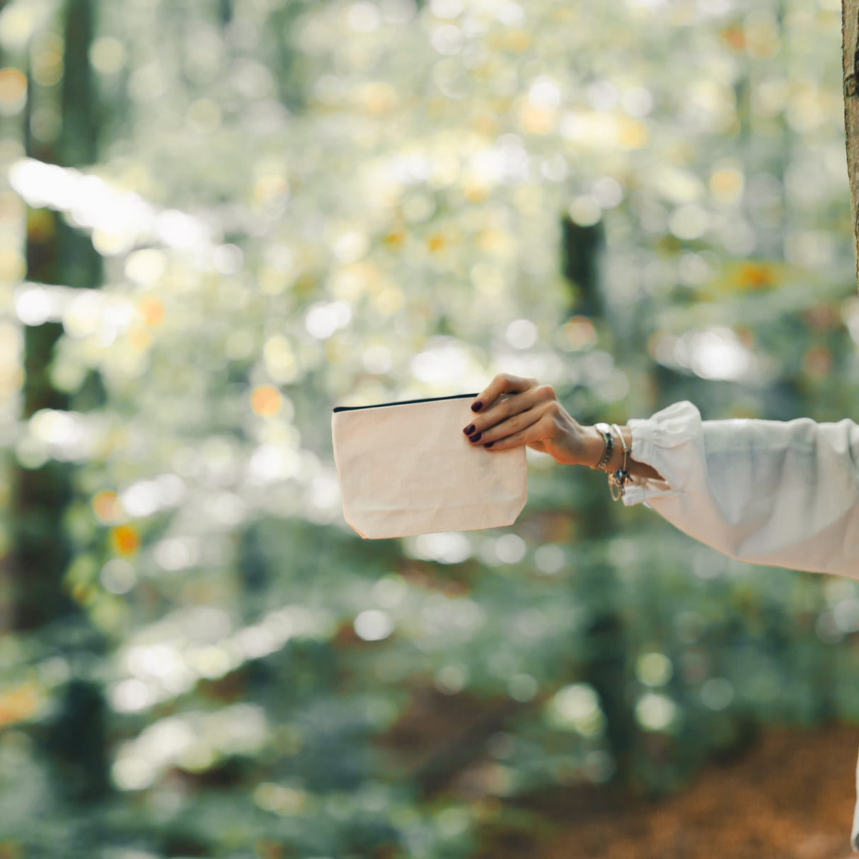 eco friendly canvas cosmetic bag model