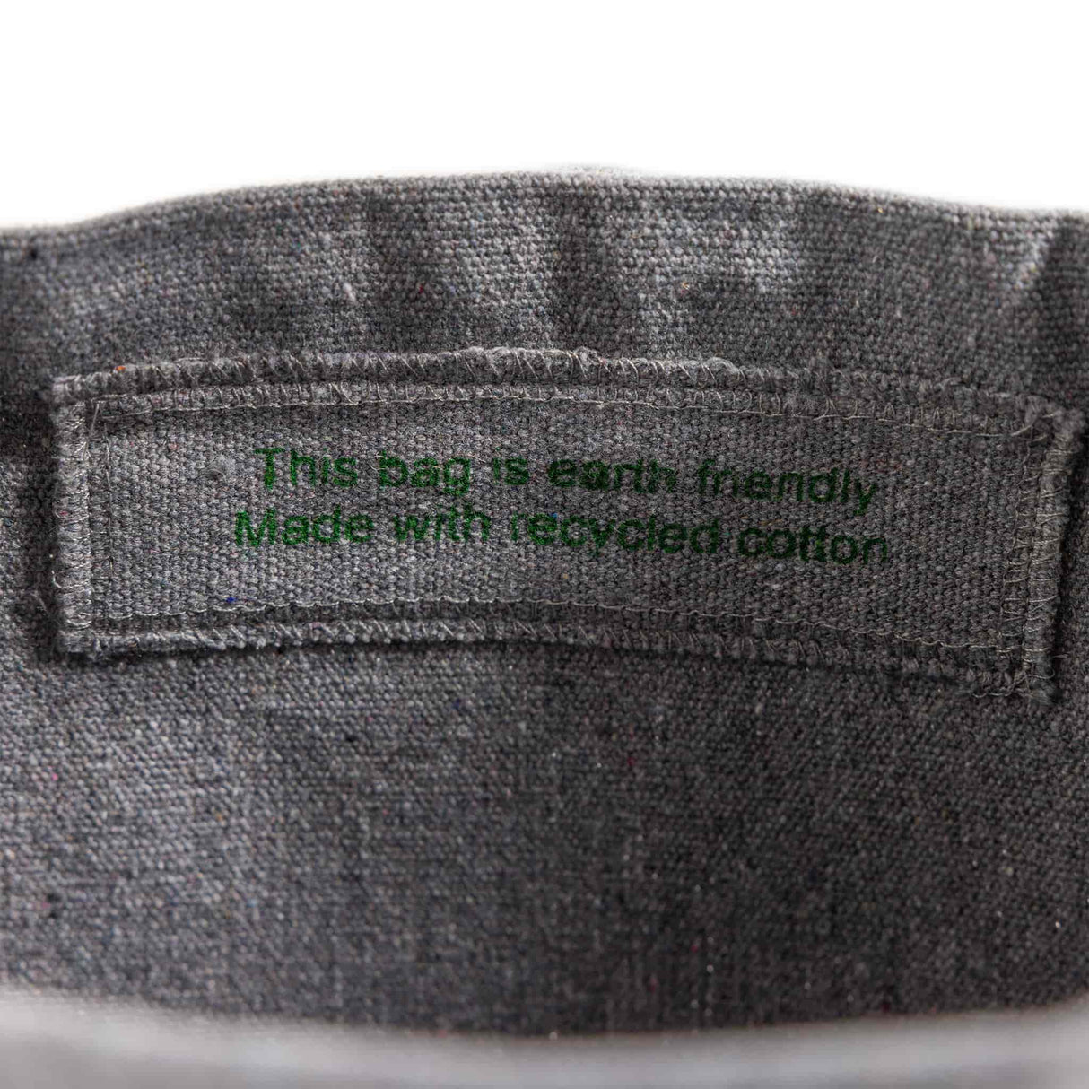 eco friendly classic recycled tote inside detail
