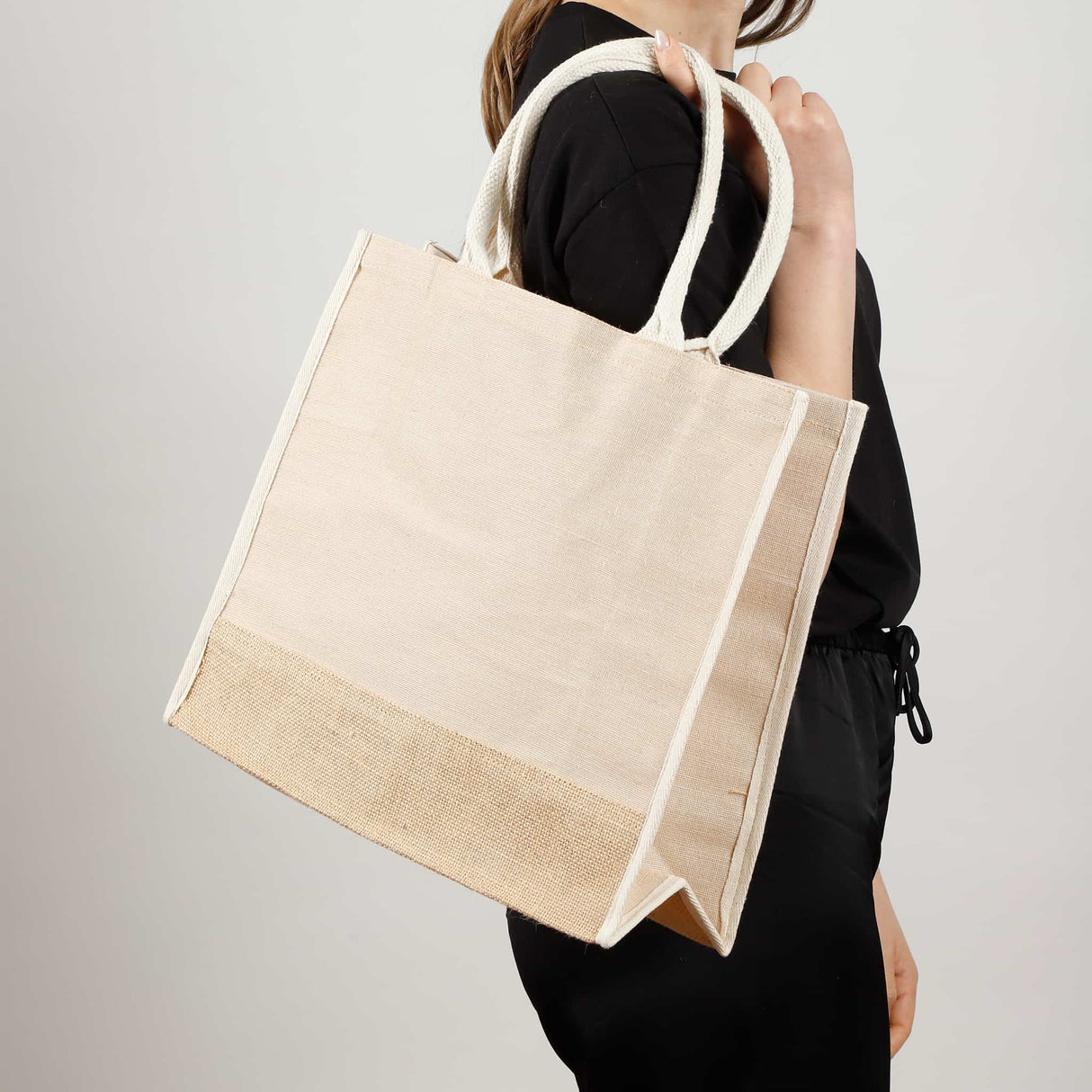 eco friendly shopping jute bag model