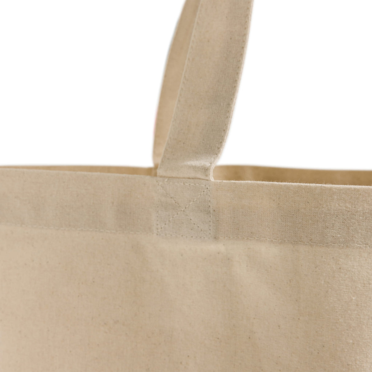 Economical cotton tote handle detail