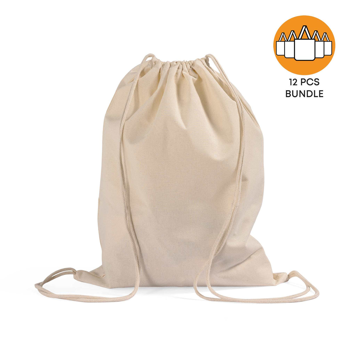12 ct Economical Sport Cotton Drawstring Bag Cinch Packs - By Dozen