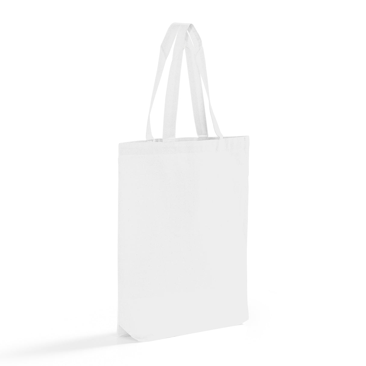Economical white tote with gusset