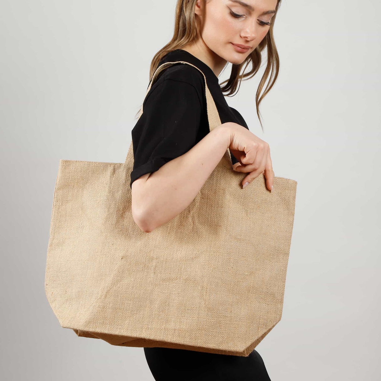 everyday jute tote bag model