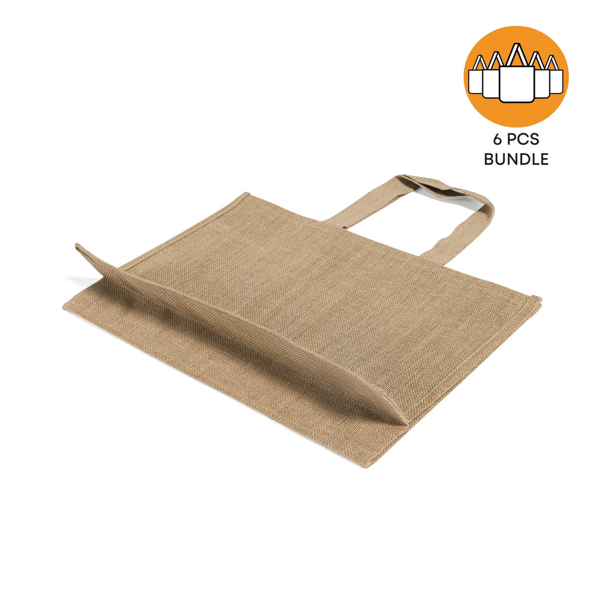 6 ct Extra Large Jute - Burlap Shopping Tote Bags - TJ879 - By Bundle