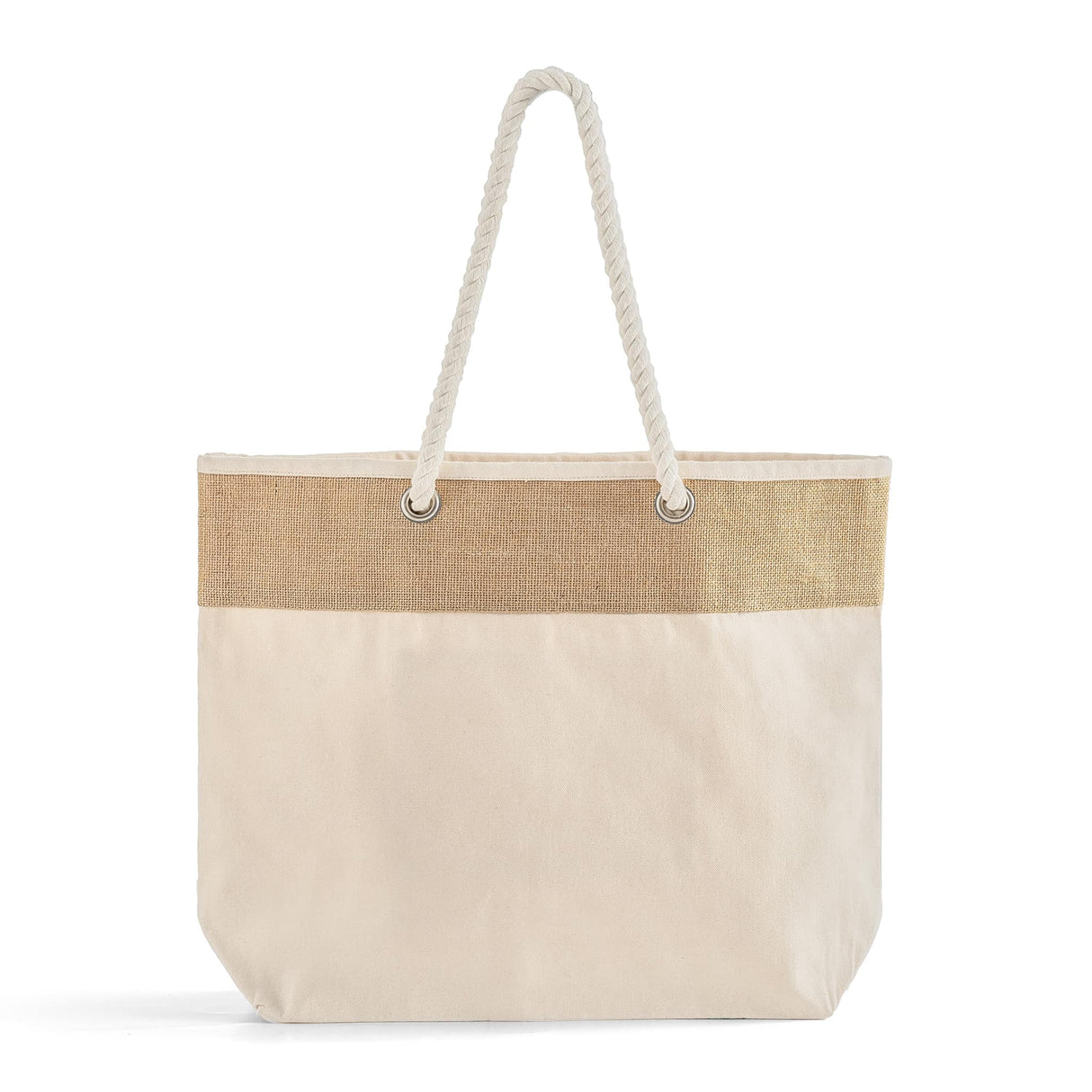 Closeout Large Fancy Canvas Rope Tote Bag - RJ260