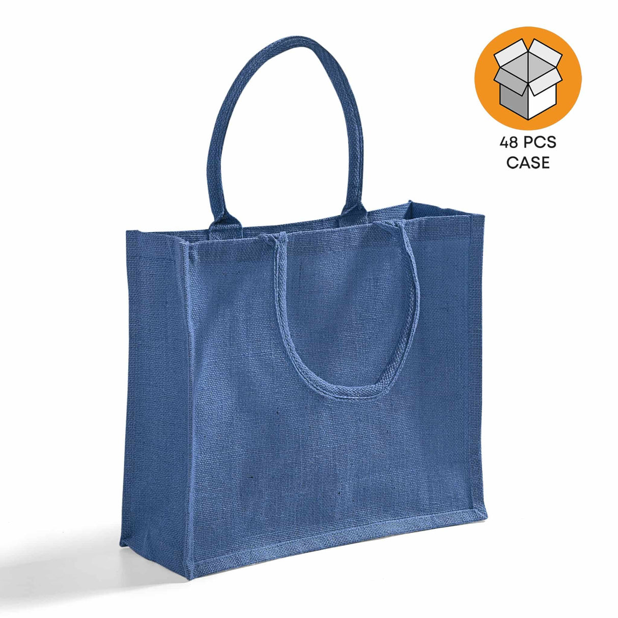 48 ct Large Burlap Shopping Bags / Reusable Jute Totes - By Case