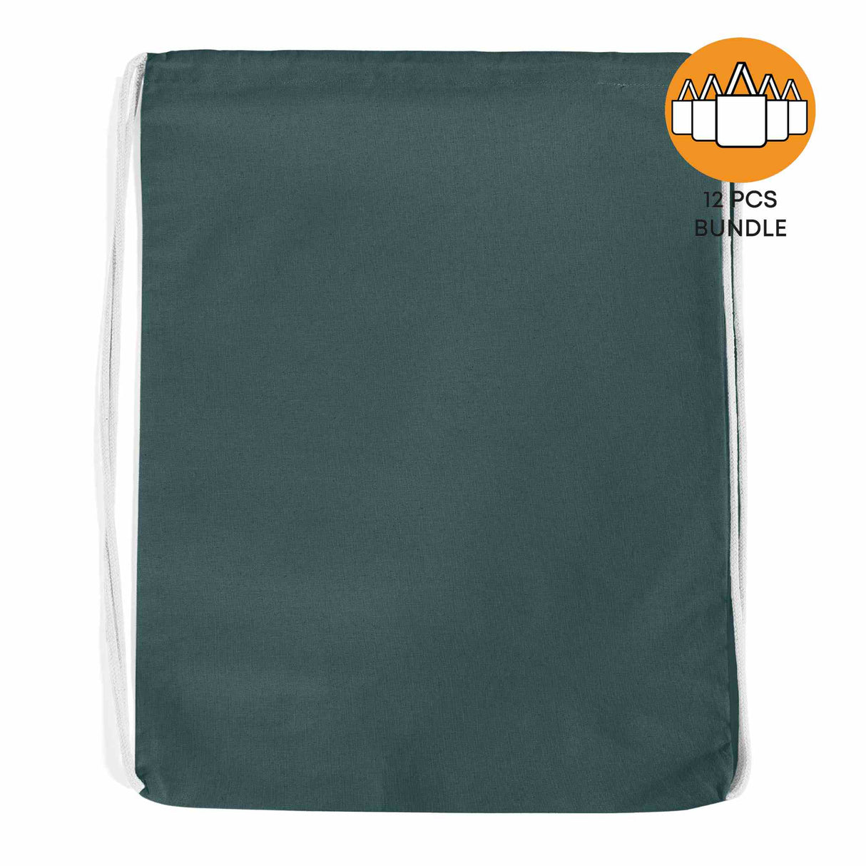 12 ct Economical Sport Cotton Drawstring Bag Cinch Packs - By Dozen