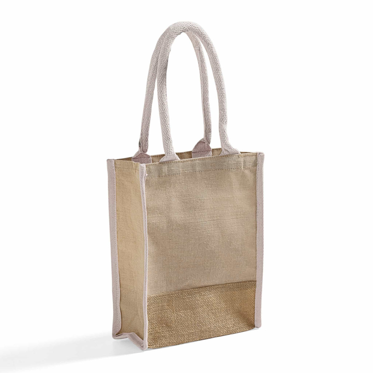 full gusset and accent small jute bag