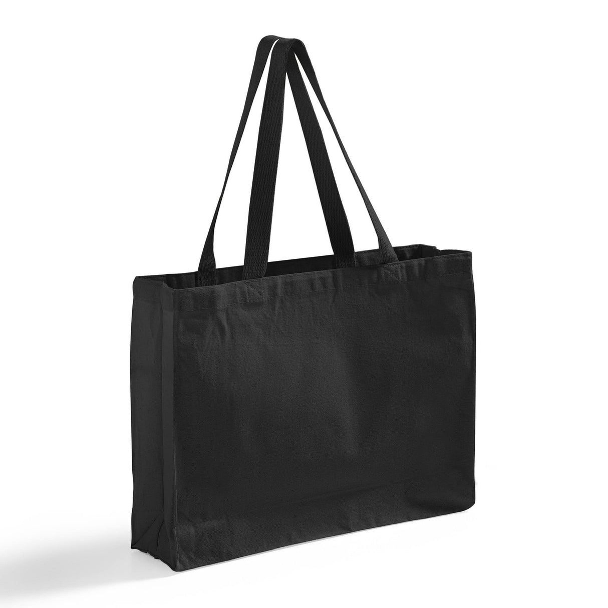 Full gusset black canvas tote bag