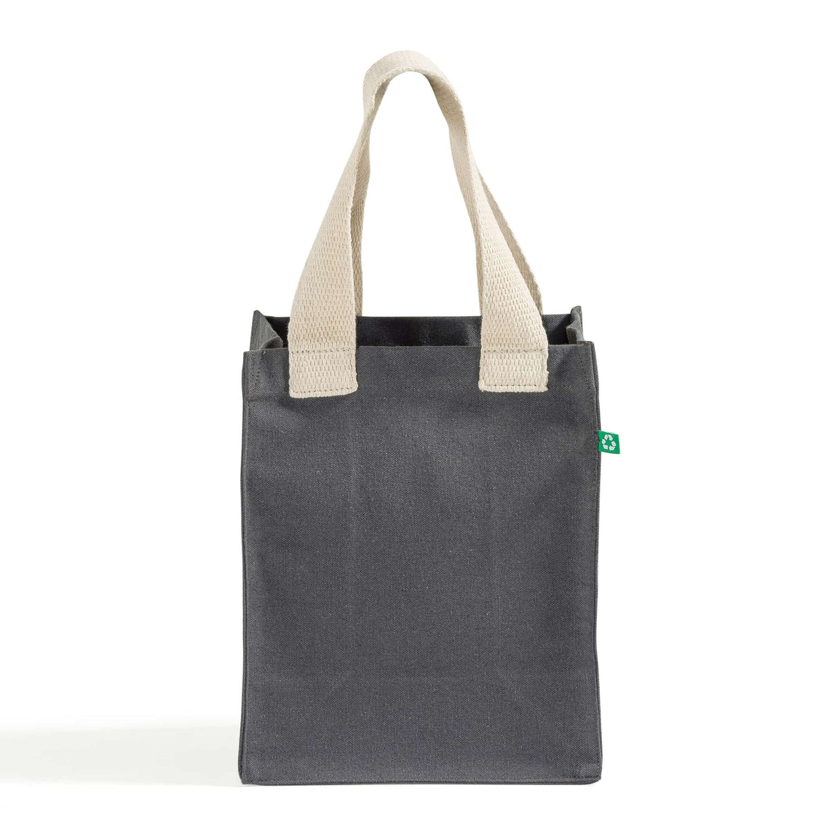 full gusset charcoal recycled canvas tote