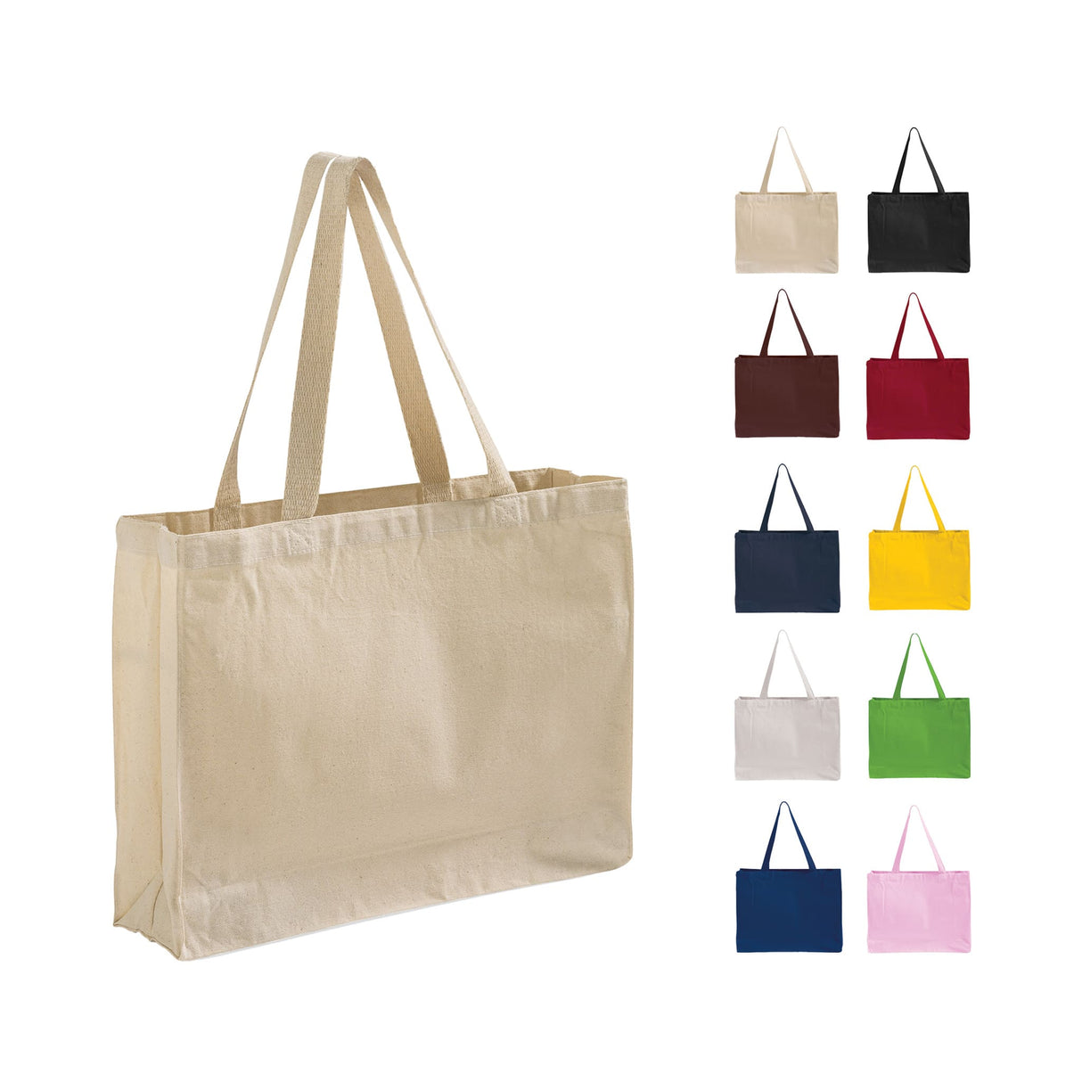 Full gusset horizontal canvas bag
