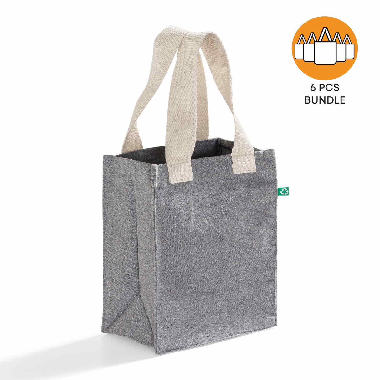 6 ct Recycled Canvas Book Bag with Full Gusset - By Bundle