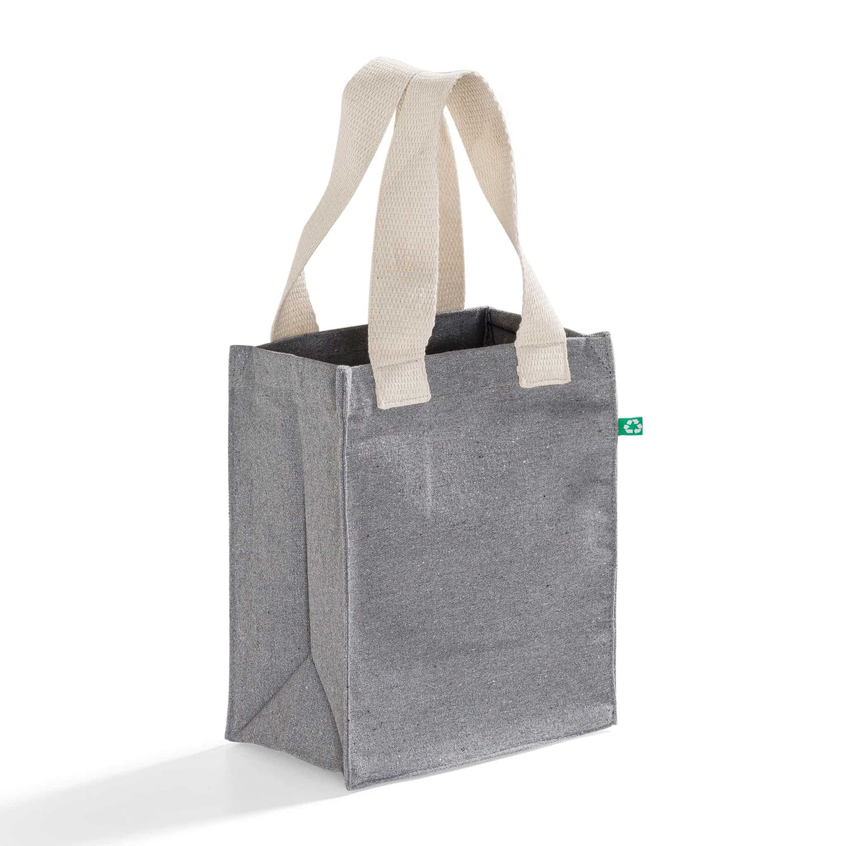 full gusset recycled ash gray canvas tote