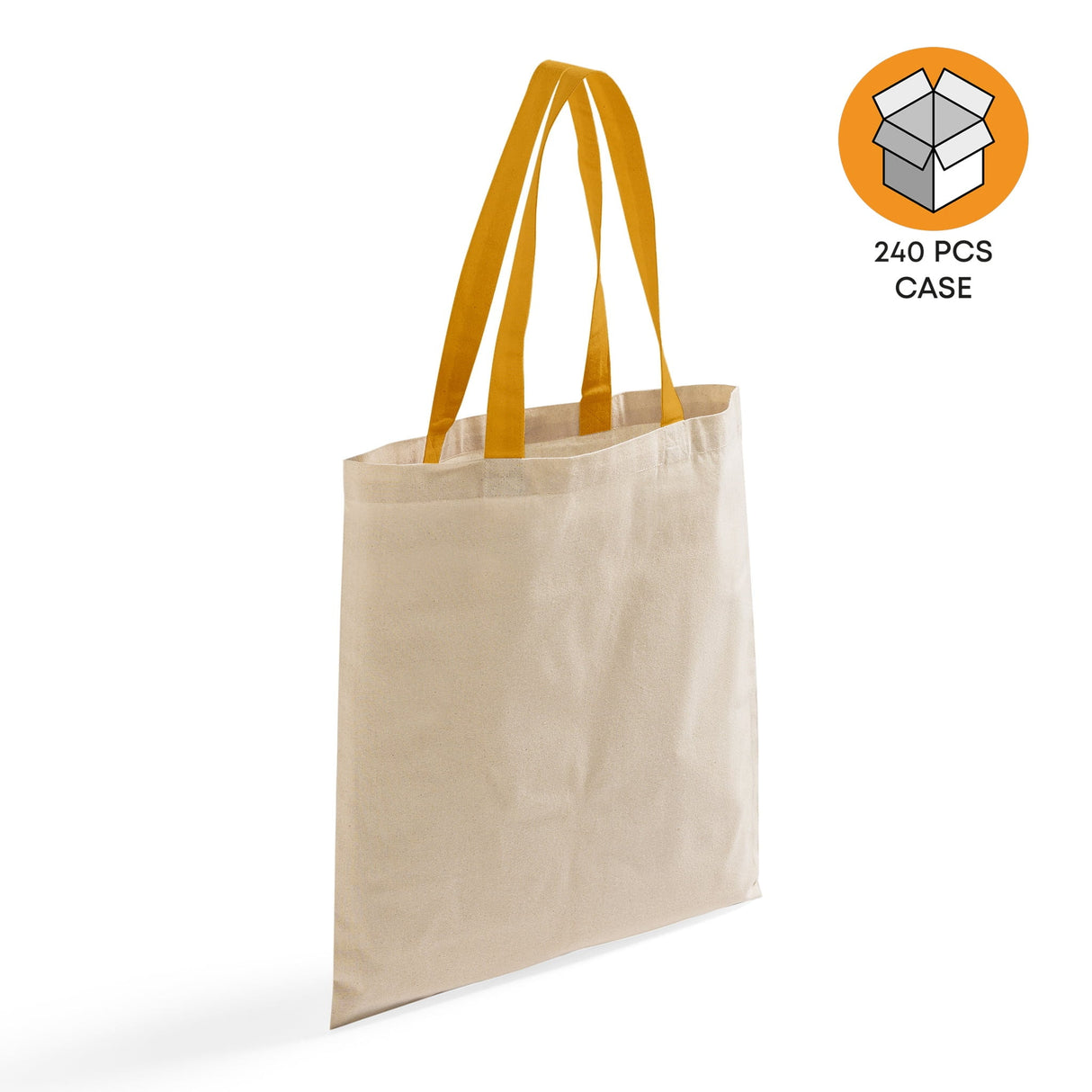 240 ct Wholesale Tote Bags With Color Handles 100% Cotton - By Case