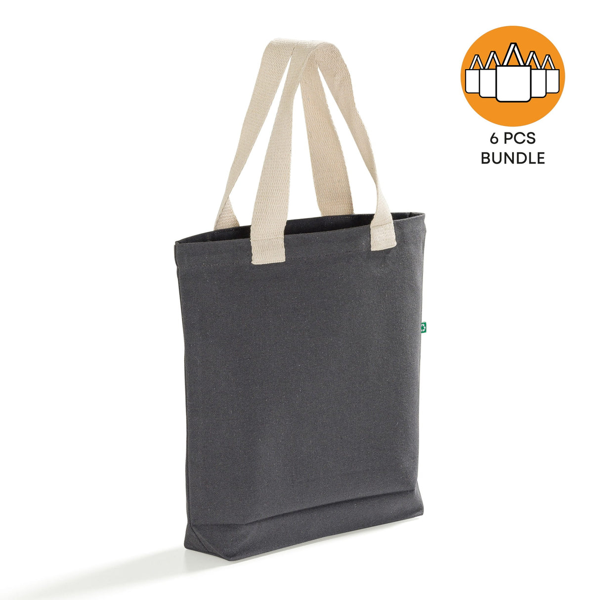 6 ct Recycled Canvas Tote Bag With Bottom Gusset - By Bundle