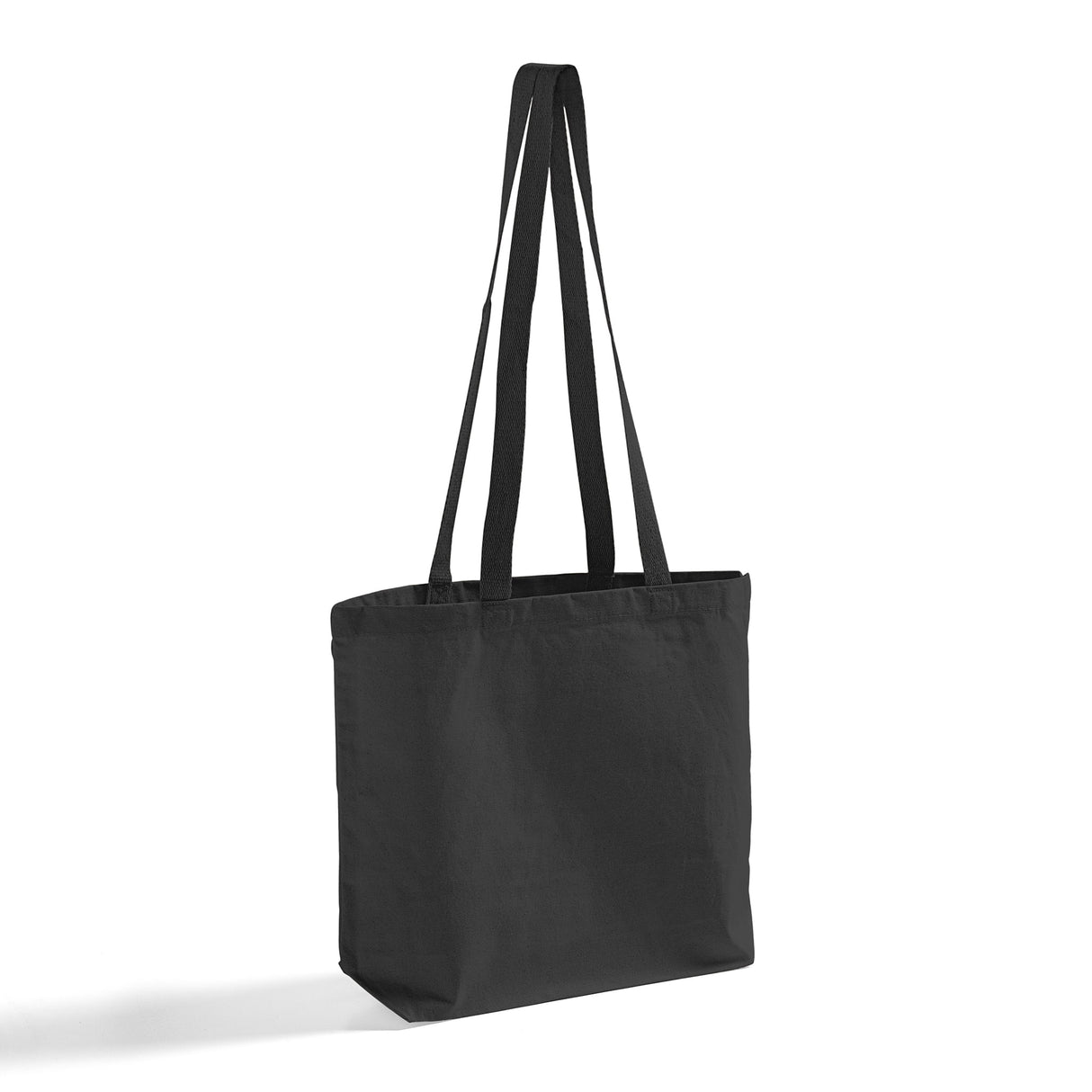Heavy black canvas tote bag long handles