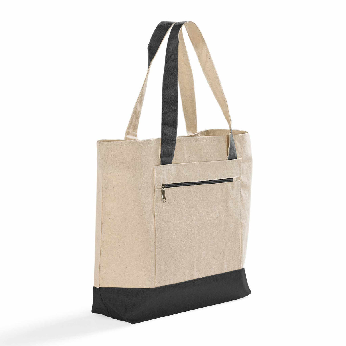 Heavy Canvas Black Shopping Tote Bag