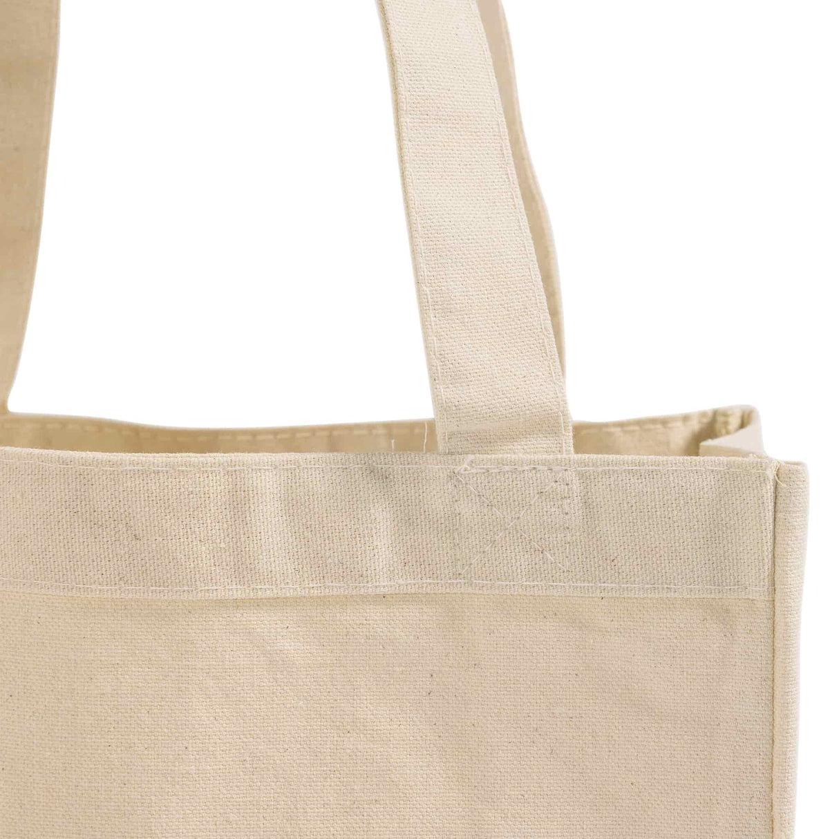 Heavy Canvas Shopping Tote with Handle Detail