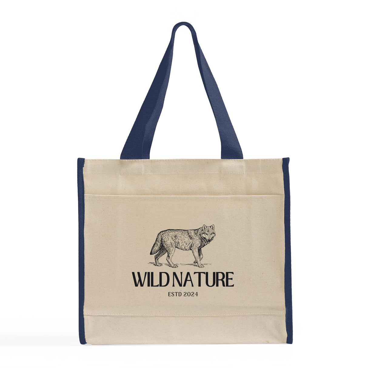 Customized Heavy Canvas Tote Bag with Colored Trim - Personalized Tote Bags With Your Logo - TF211