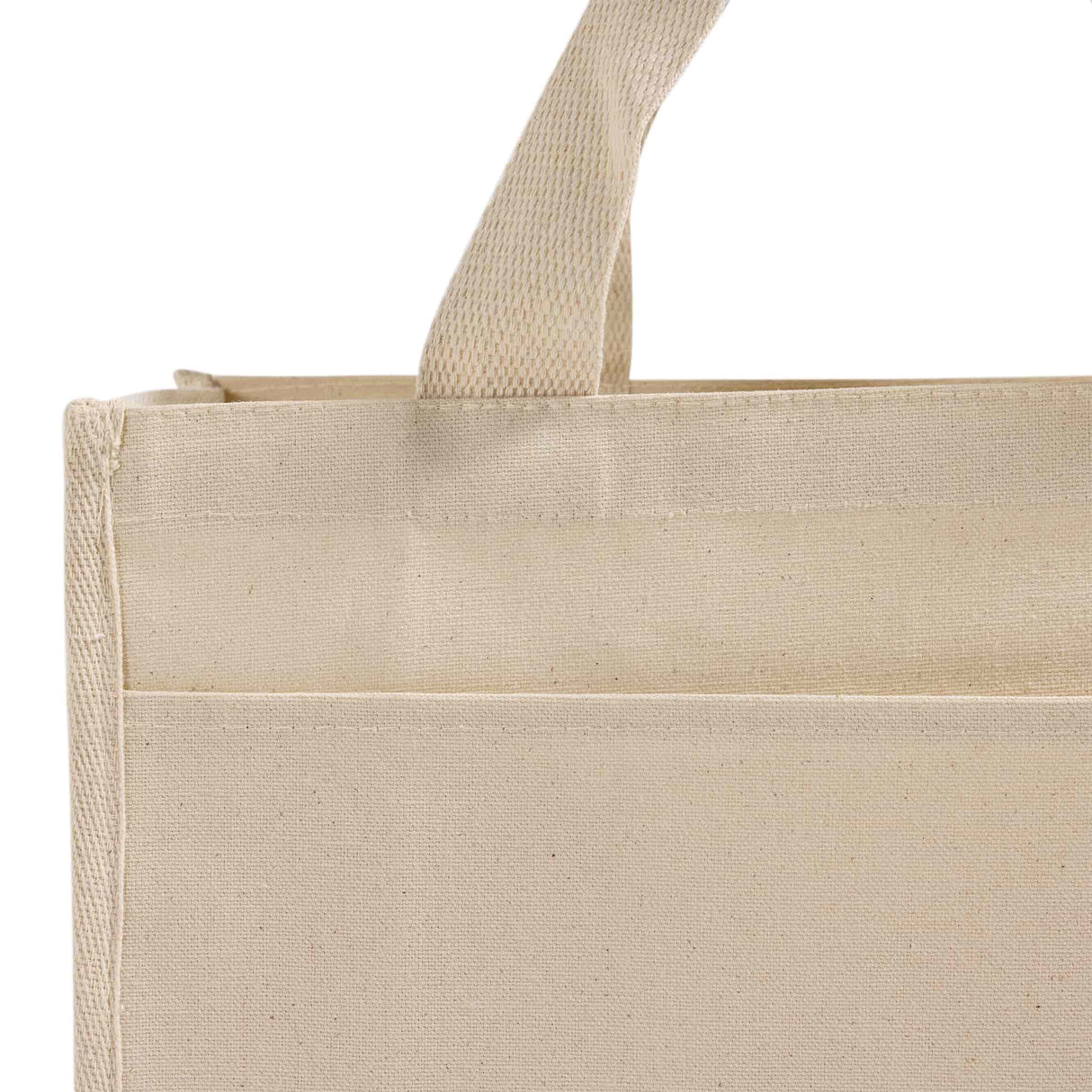 Heavy Canvas Tote with Handle and Pocket Detail