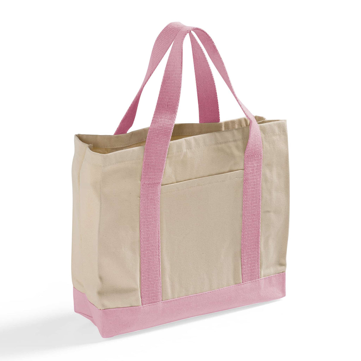 Heavy Canvas Twill Two Tone Tote Light Pink