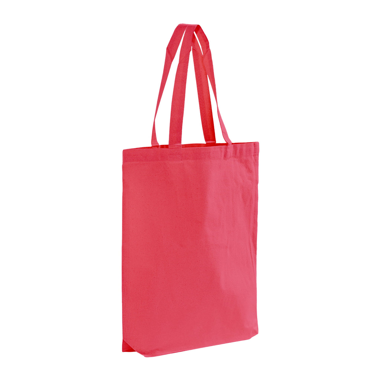 Hot pink cotton tote with bottom gusset