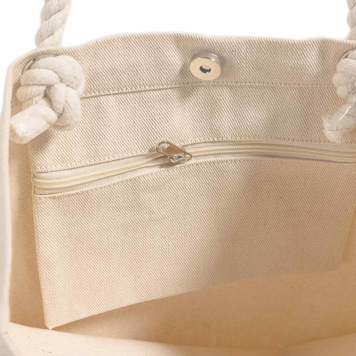 inner zippered pocket canvas tote