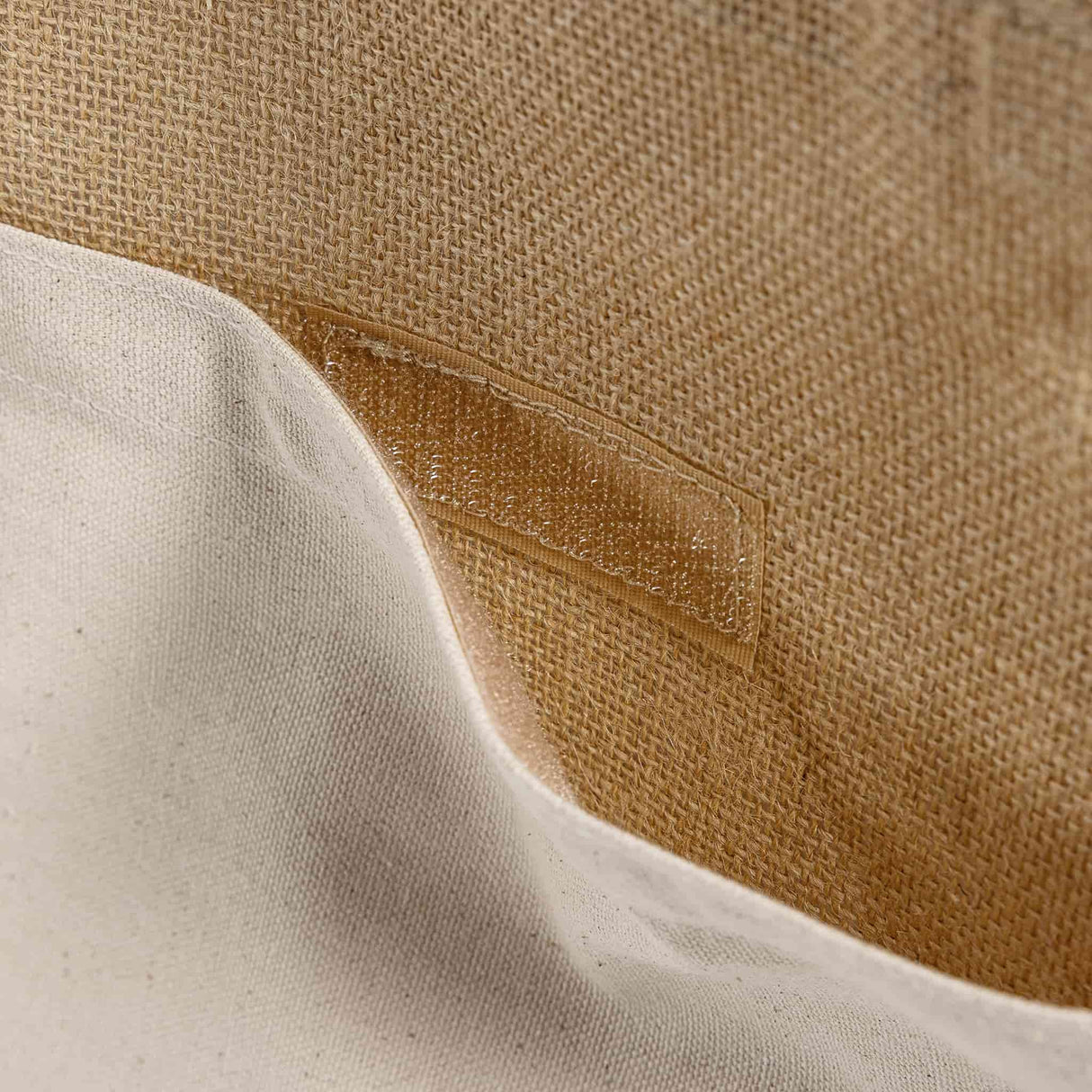 Jute Bag Hook And Loop Detail