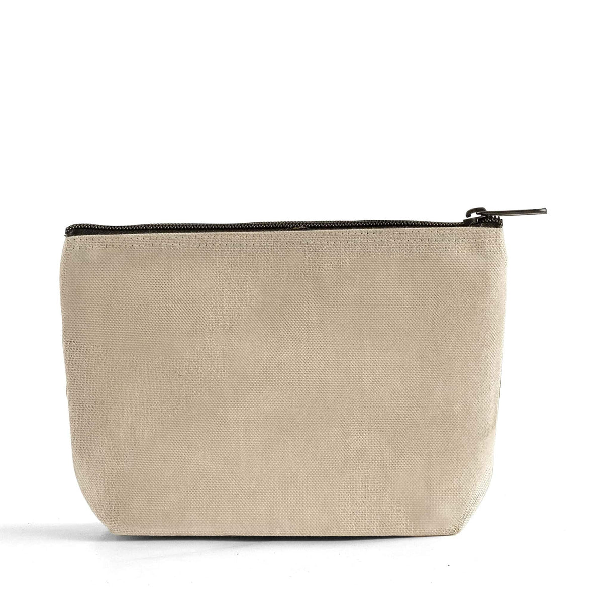 jute canvas pouch with zipper and gusset