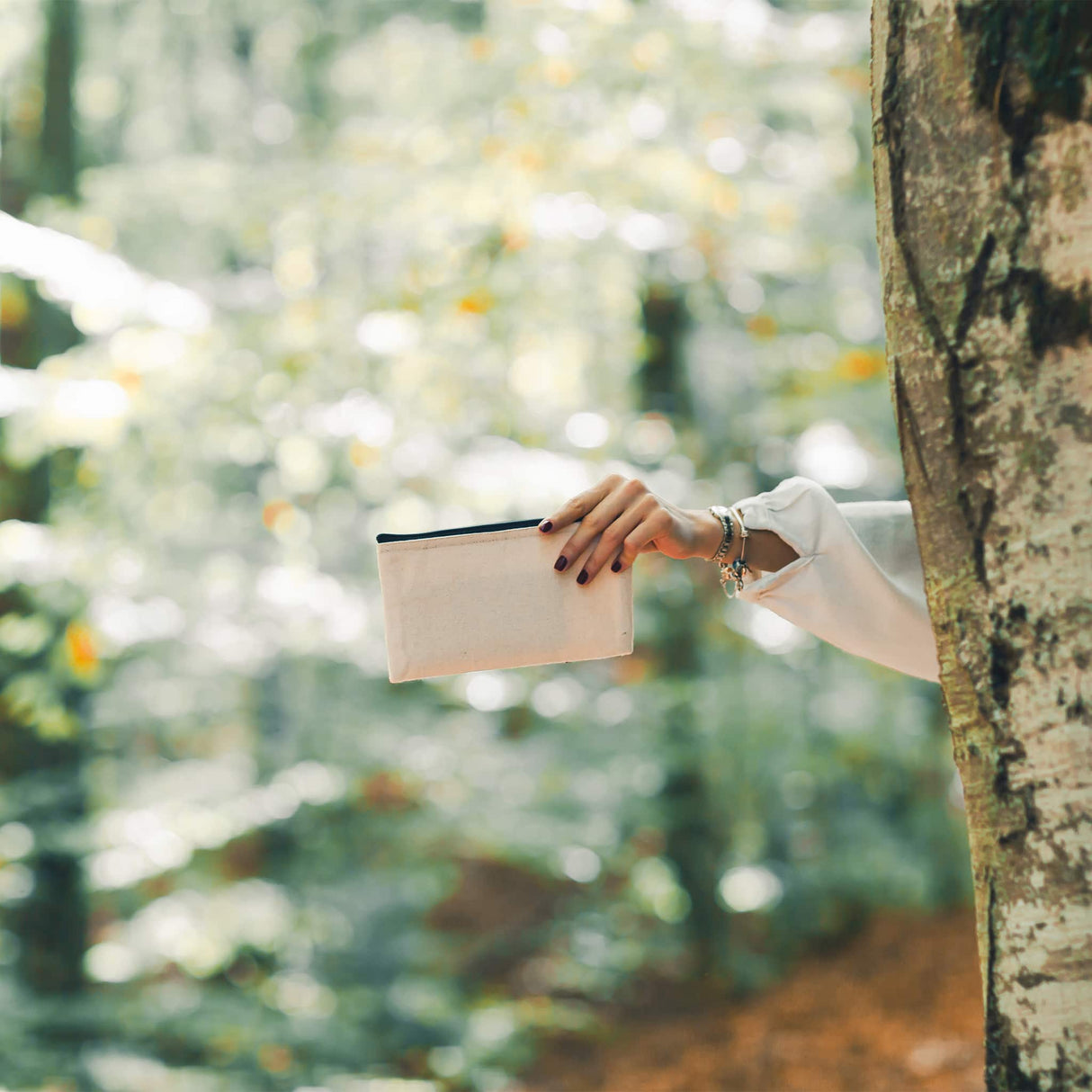 jute canvas pouch with zipper model