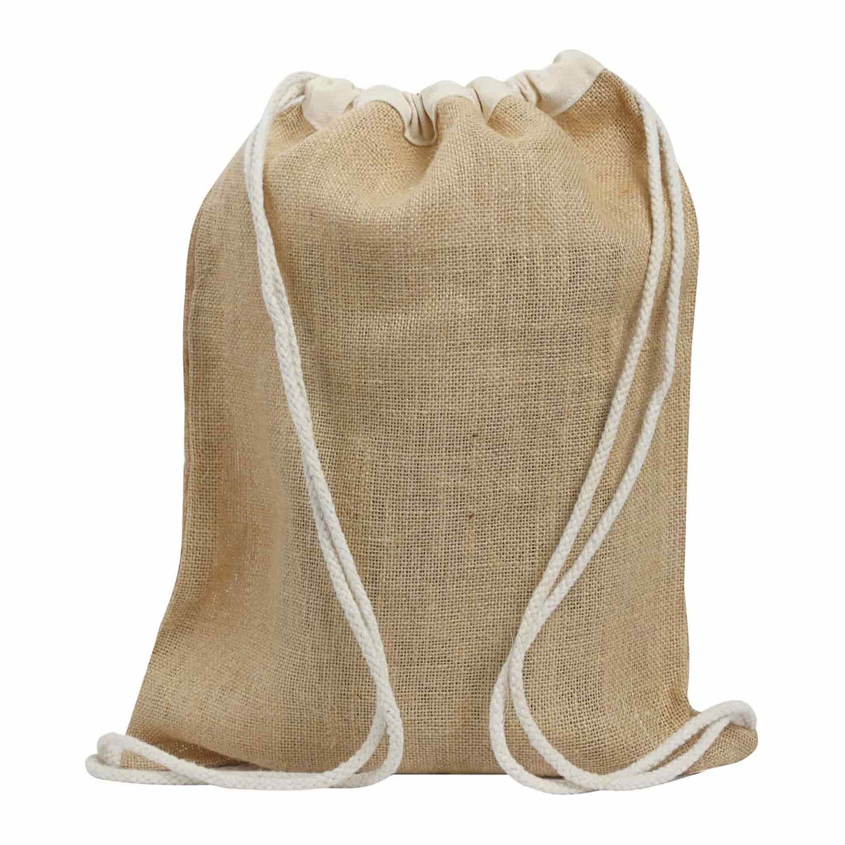 12 ct Jute Drawstring Bags / Natural Burlap Backpacks - By Bundle