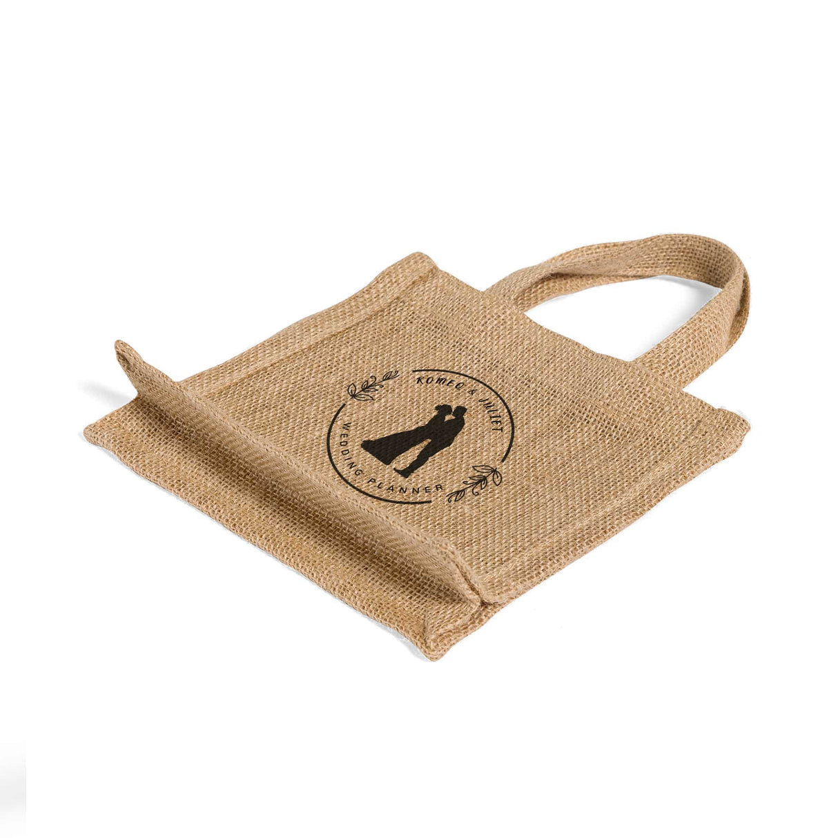 Small Burlap Party Favor Bags Customized - Personalized Small Burlap With Your Logo - TJ767