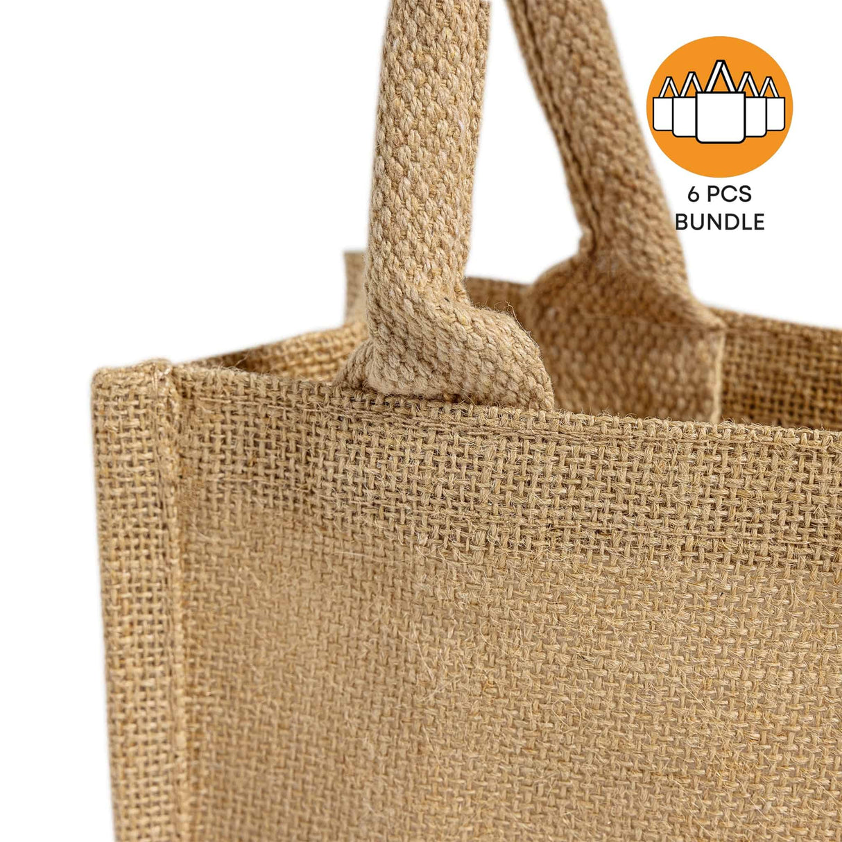 6 ct Small Burlap Bags / Jute Book Bag with Full Gusset - By Bundle