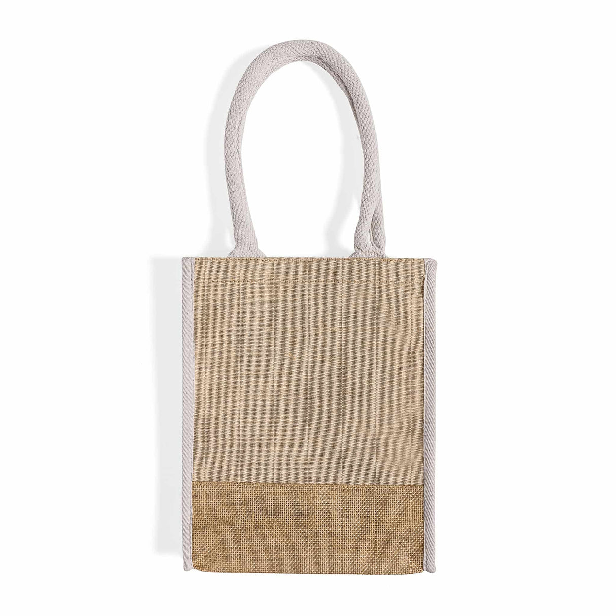 jute tote bag with gusset and accent