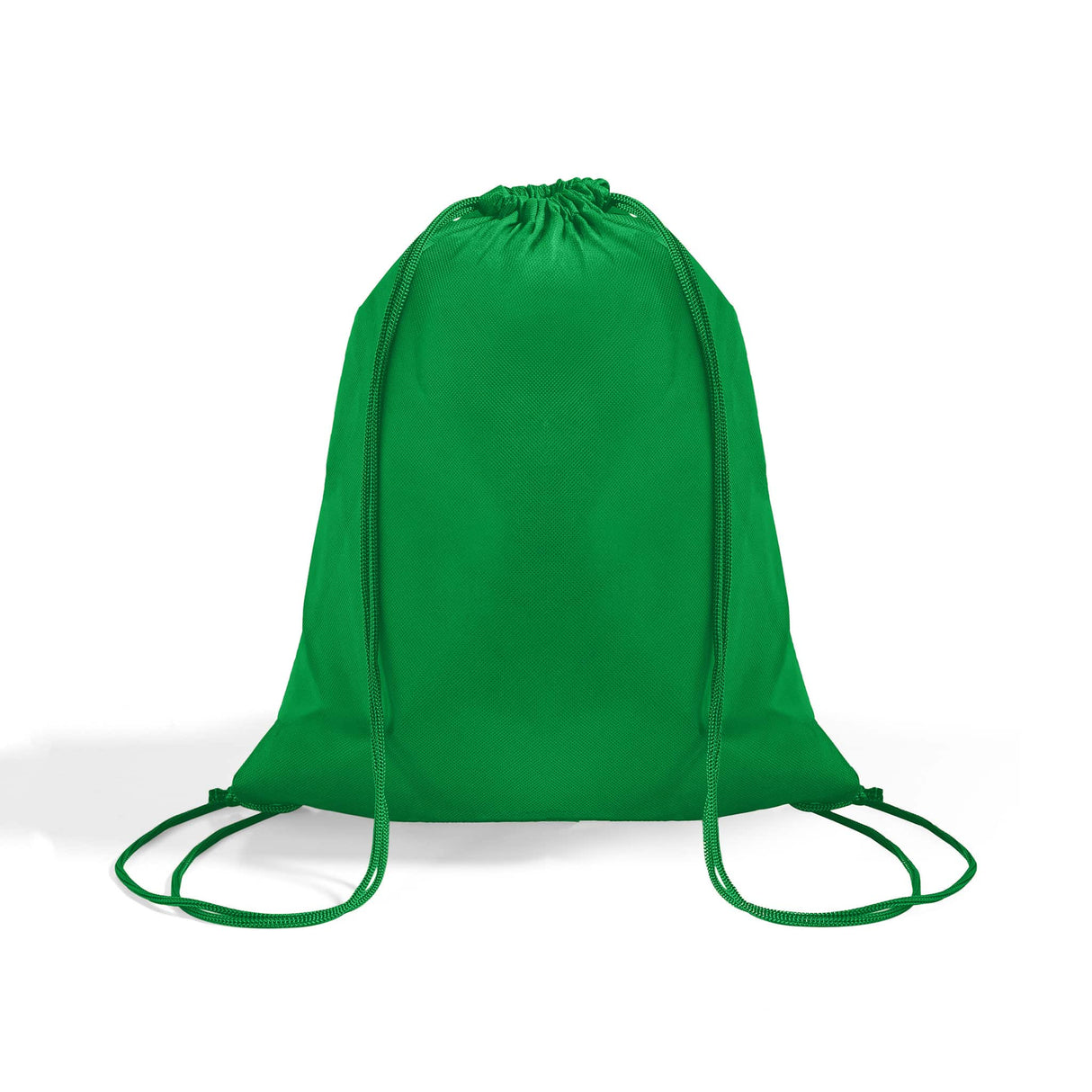 kelly green non woven drawstring bag