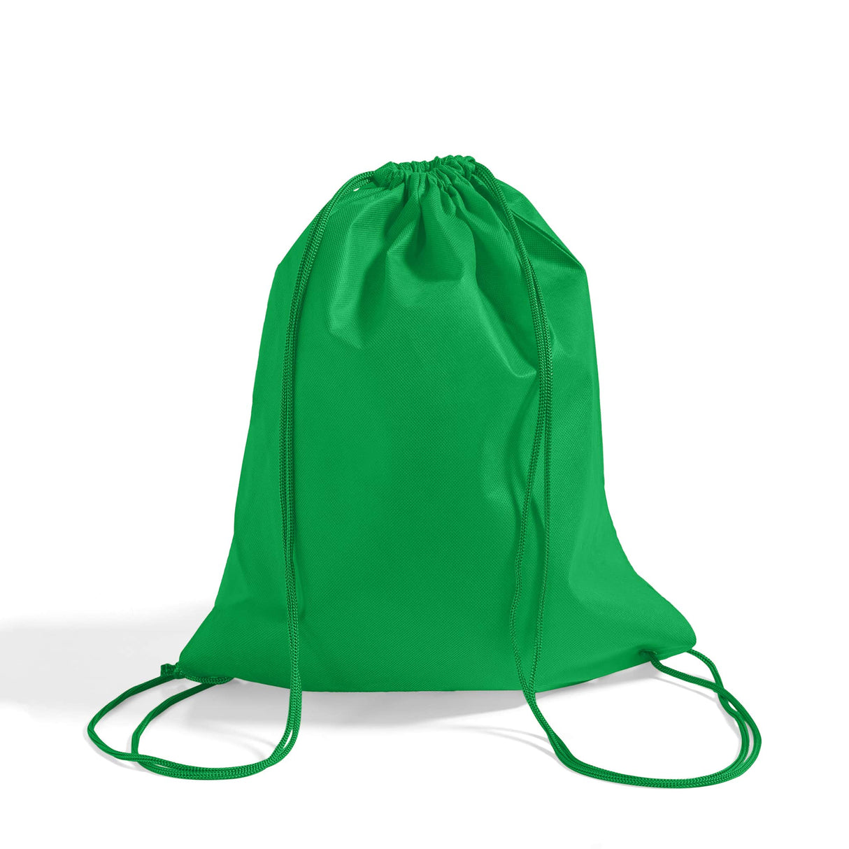 kelly green non woven drawstring bag