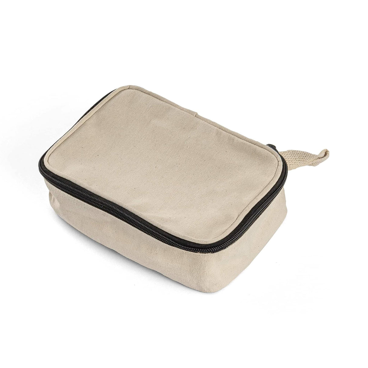 laminated zippered canvas cosmetic bag