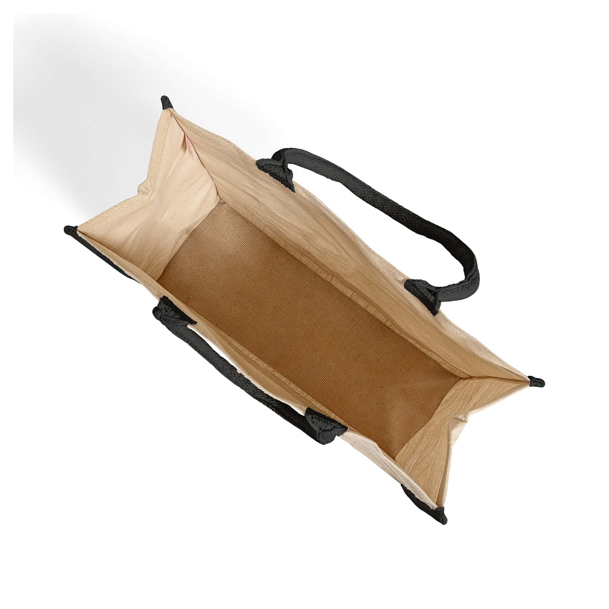 large black jute blend tote bag