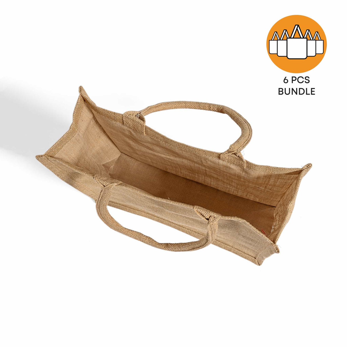 6 ct Large Burlap Shopping Bags / Reusable Jute Totes - By Bundle