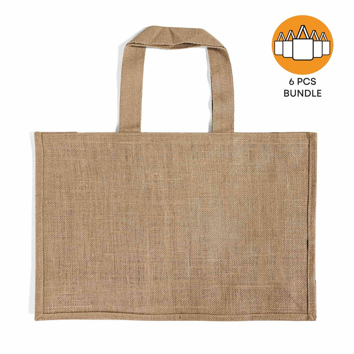 6 ct Extra Large Jute - Burlap Shopping Tote Bags - TJ879 - By Bundle