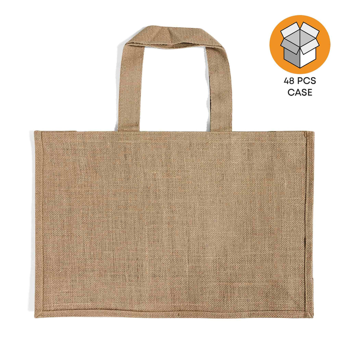 48 ct Extra Large Jute - Burlap Shopping Tote Bags - TJ879 - Case