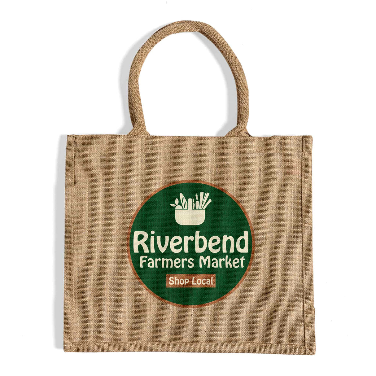 Large Burlap Shopping Tote Bags - Customized Logo Jute Tote Bags - TJ889