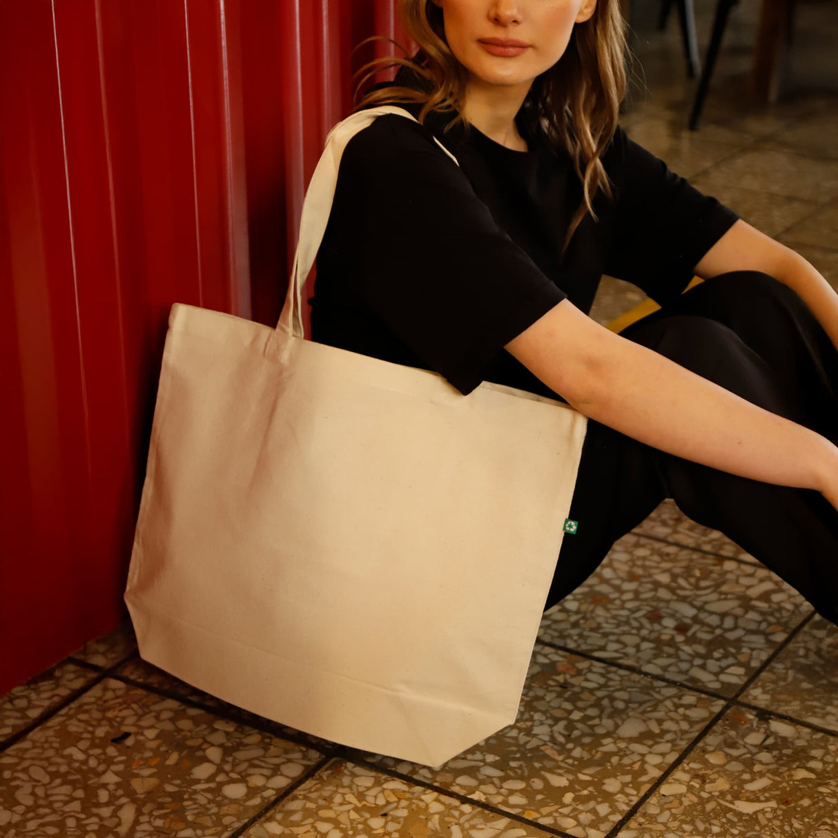 large eco friendly recycled tote bag model