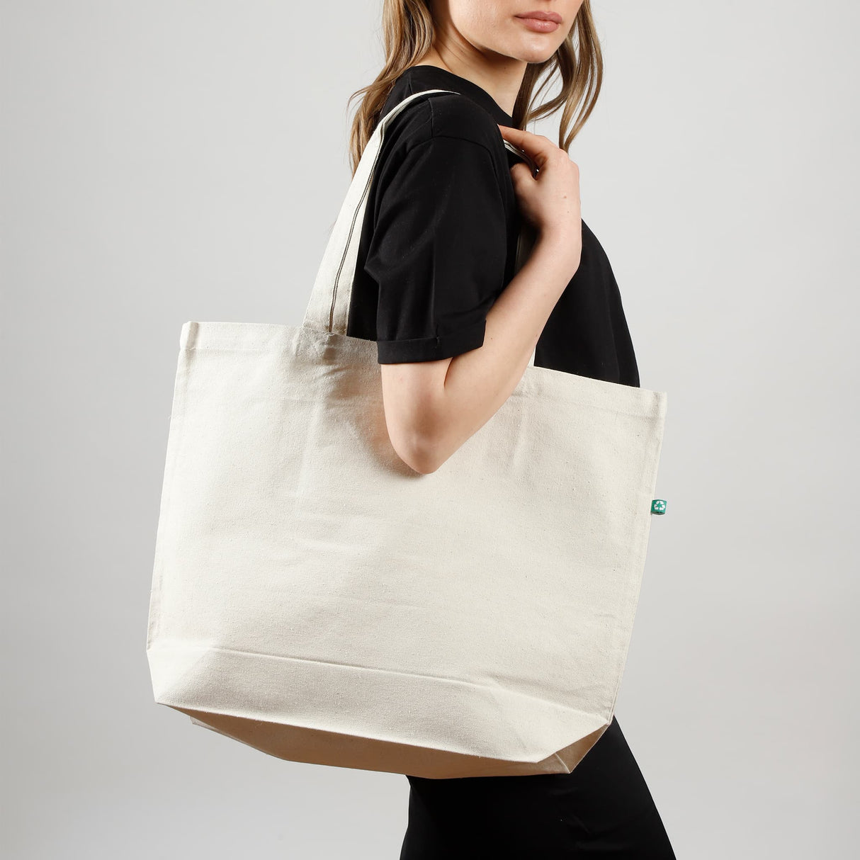 large eco friendly recycled tote model