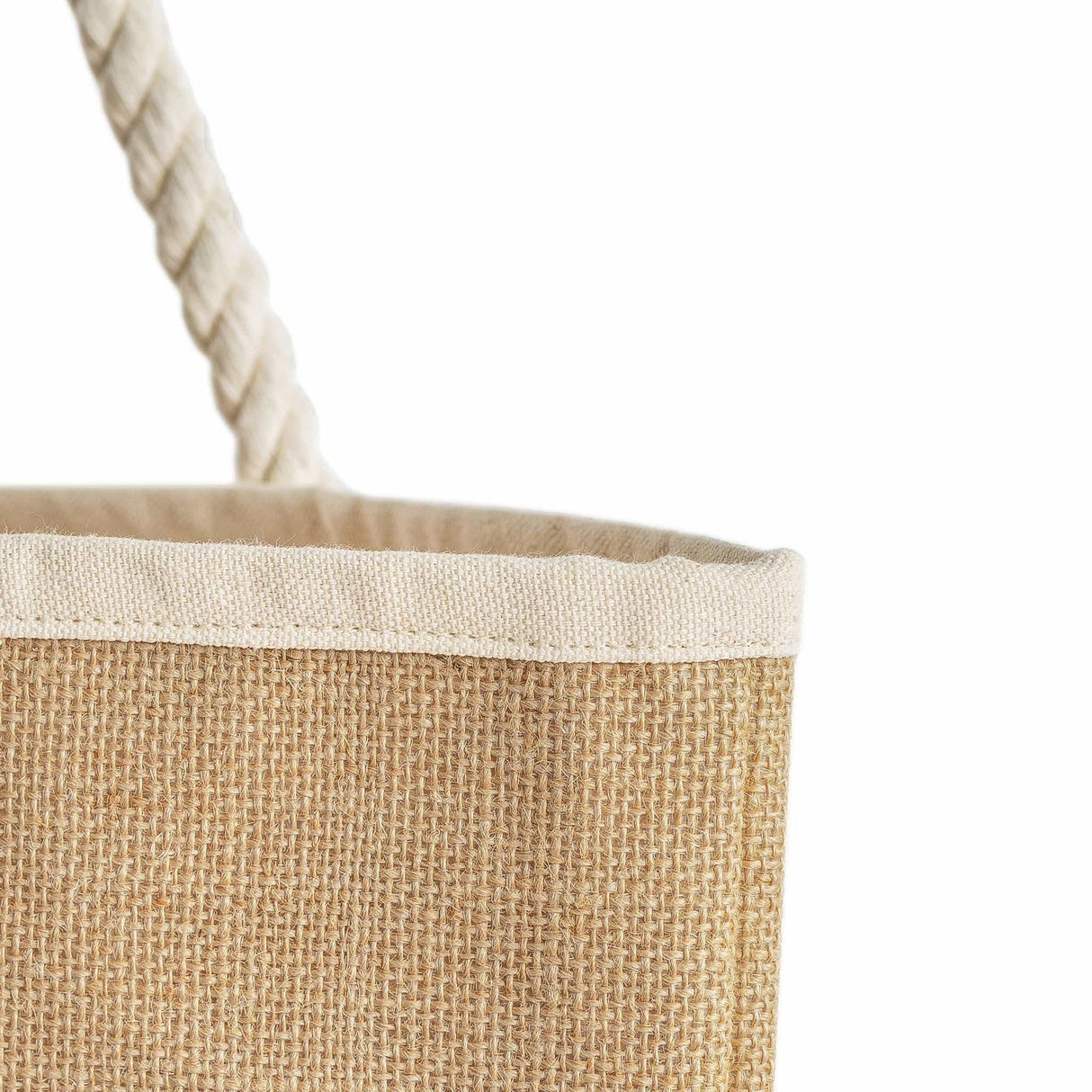 large fancy canvas rope tote bag detail