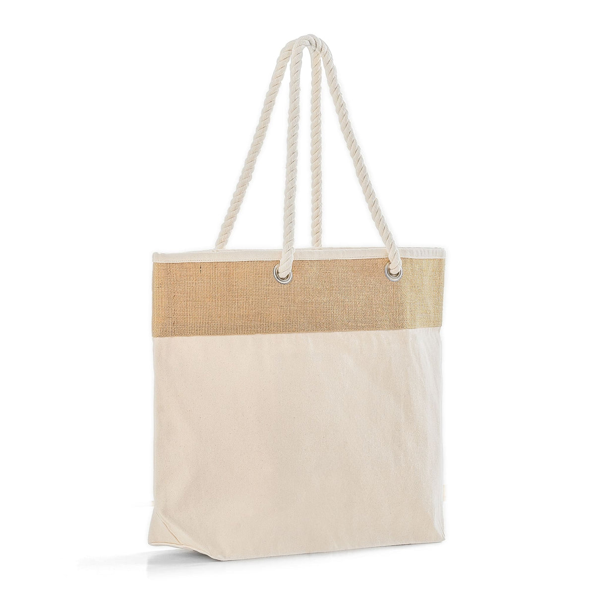 Closeout Large Fancy Canvas Rope Tote Bag - RJ260