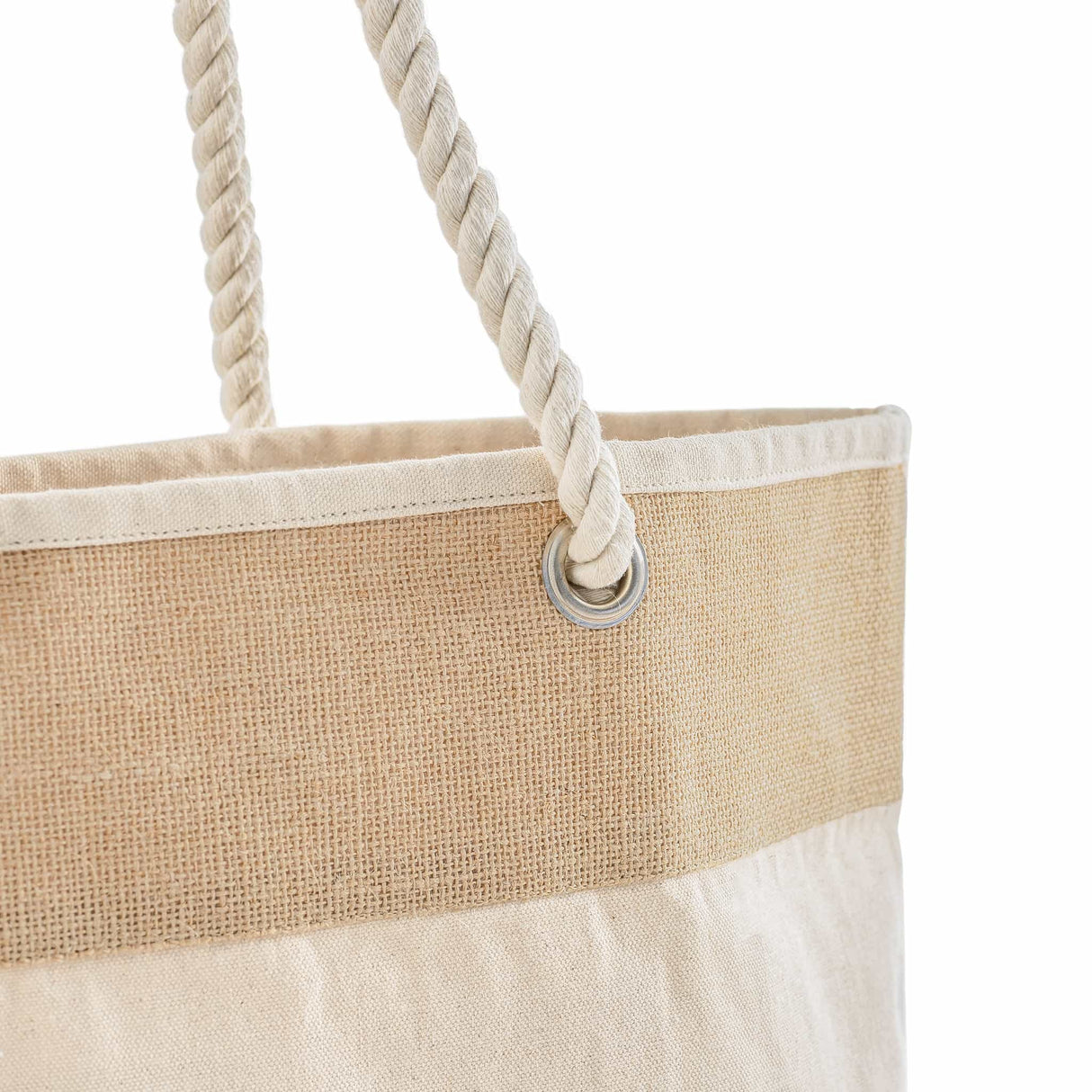 Closeout Large Fancy Canvas Rope Tote Bag - RJ260