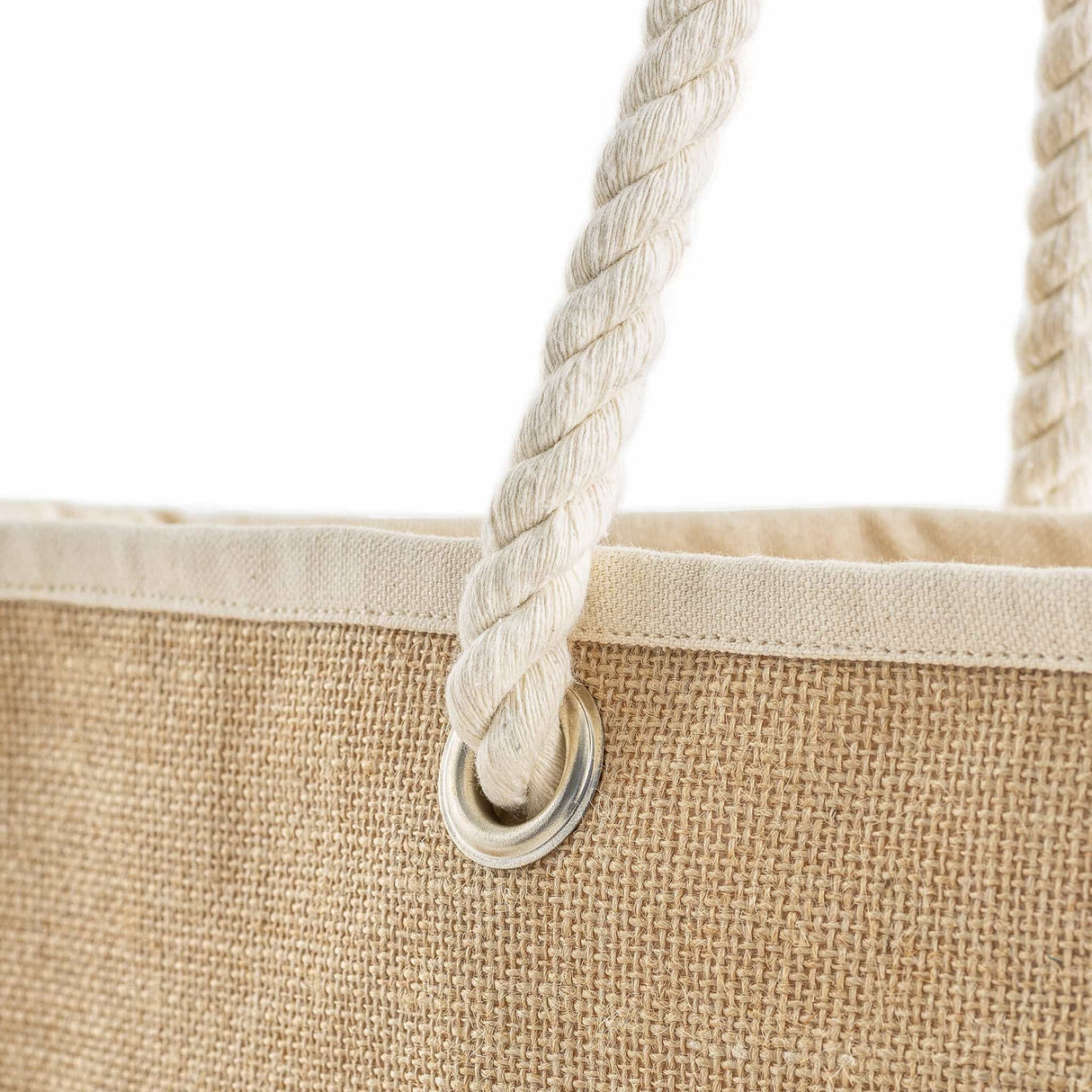Closeout Large Fancy Canvas Rope Tote Bag - RJ260